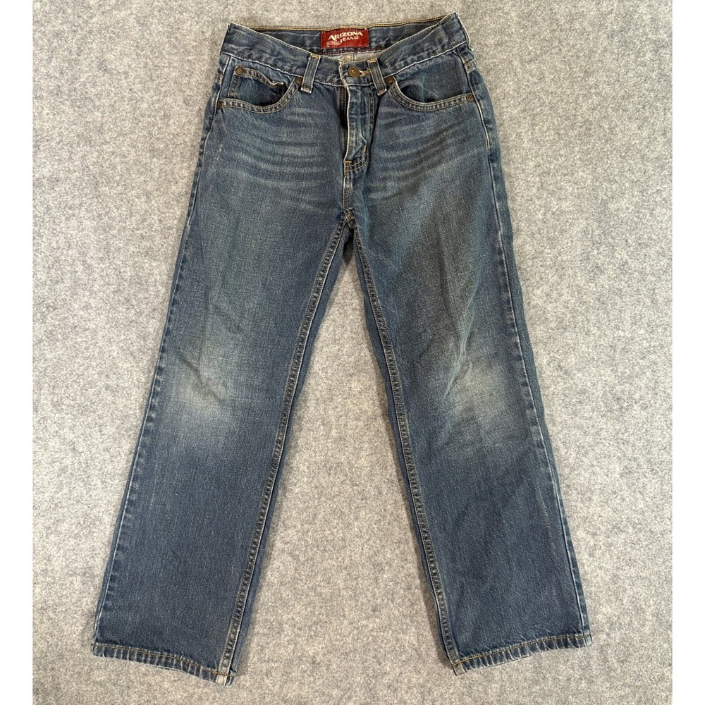 Arizona Jean Co Relaxed Straight Jeans 10 Reg Blue Denim‎ Adjustable Waist